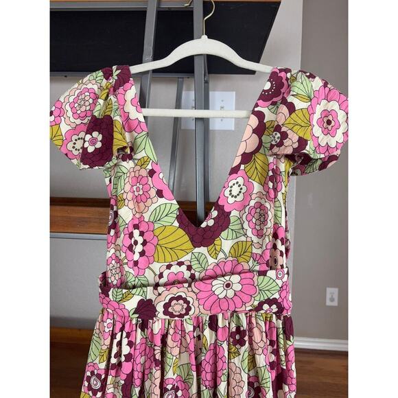 B42 Dodo Bar Or Floral Dress Womens Small Boho Swiftie Dollcore Holiday Garden - Picture 7 of 11